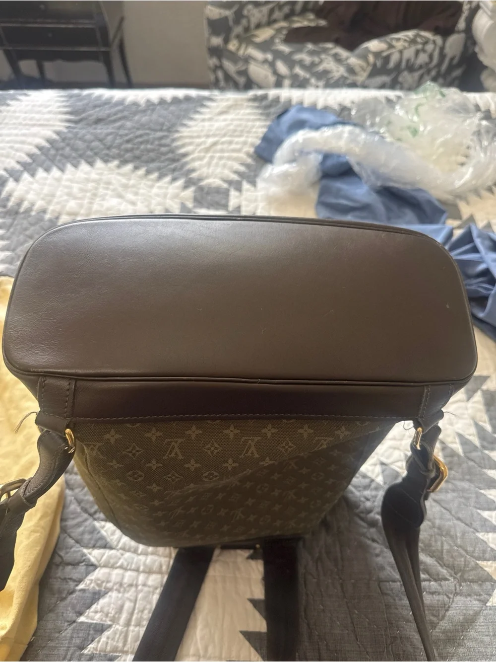 Vintage Louis Vuitton Monogram Mini Lin Montaoursis Backpack.